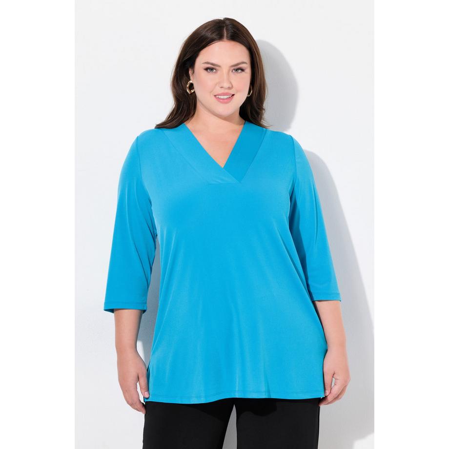 Ulla Popken Maglia lunga A-line Scollo a V Maniche 3/4  