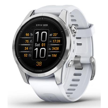 GARMIN  Epix Pro (Gen 2) 3,05 cm (1.2") AMOLED 42 mm Numérique 390 x 390 pixels Écran tactile Argent Wifi GPS (satellite) 