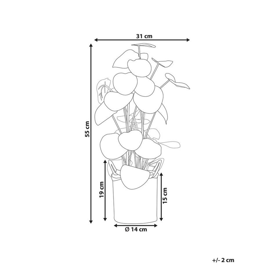 Beliani Plante artificielle en Matière synthétique Rétro KIBETI  