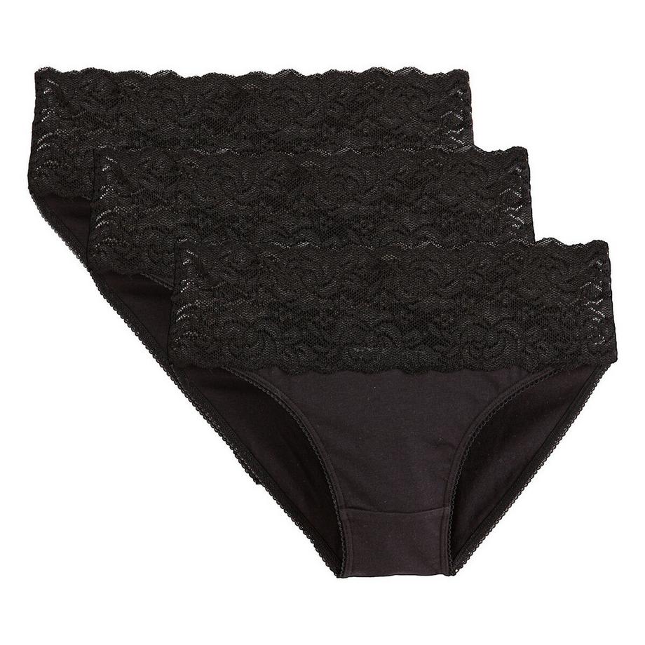 Lot de 3 slips avec large bande en dentelle