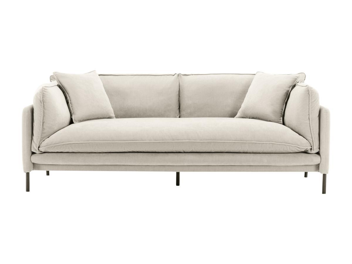 Vente-unique Sofa 3-Sitzer - Stoff - Beige - CORFINO  