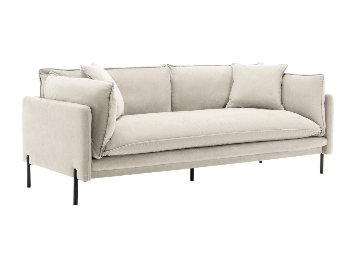 Vente-unique Sofa 3-Sitzer - Stoff - Beige - CORFINO  