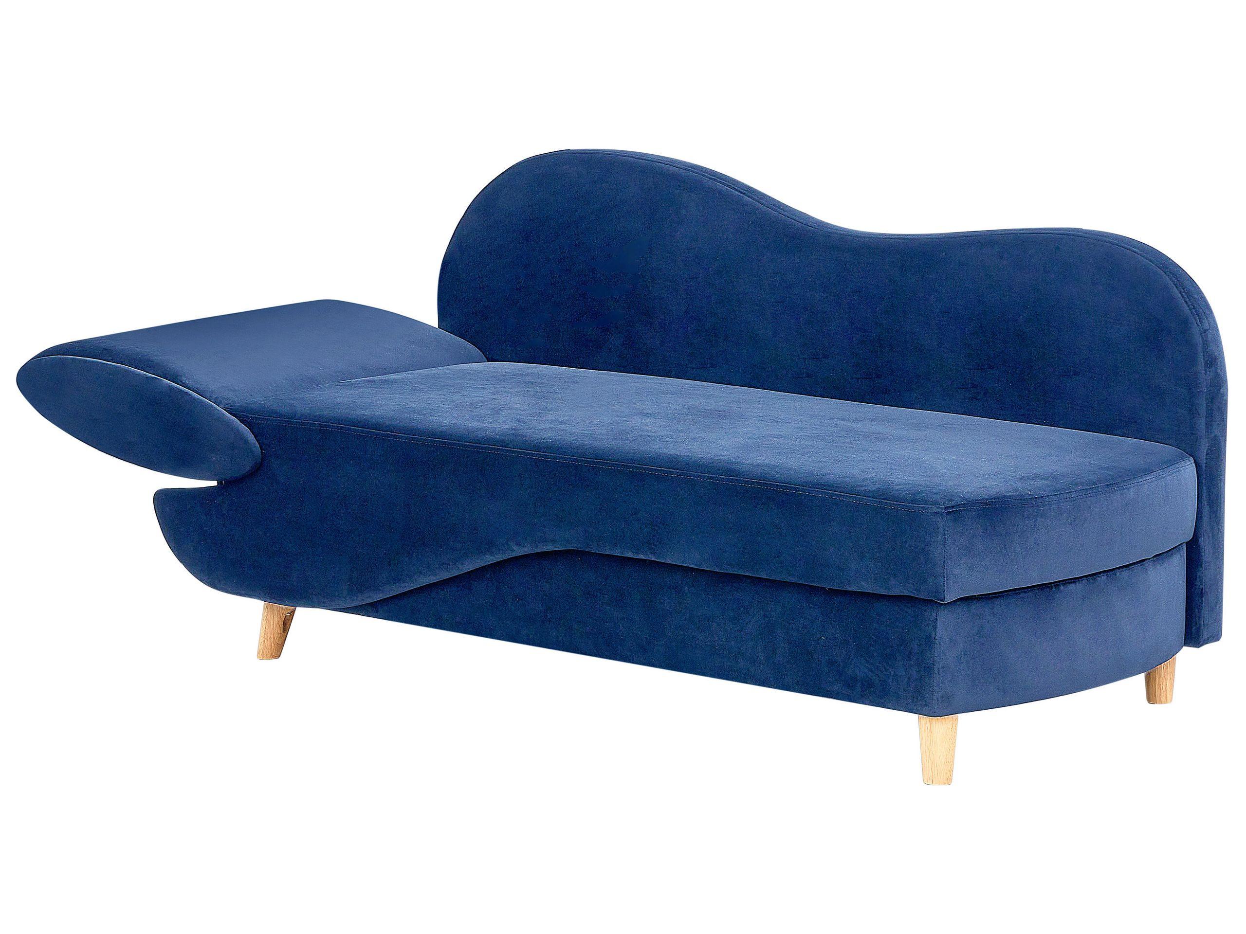 Beliani Chaise longue versione sinistra en Velluto Retrò MERI  