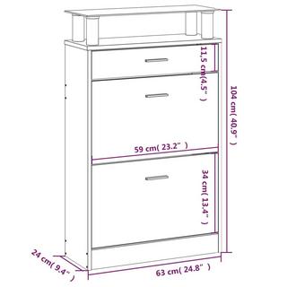 VidaXL Armoire à chaussures bois d'ingénierie  