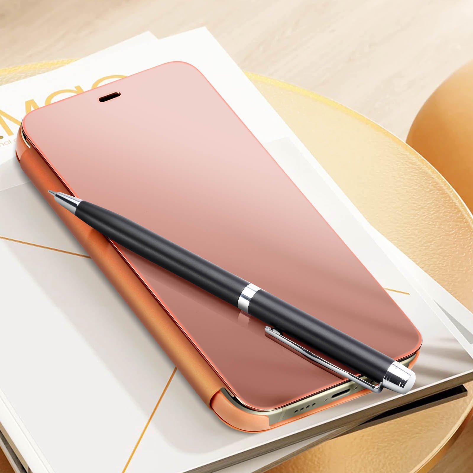 Avizar  Étui Miroir iPhone 15 Pro Rose Gold 