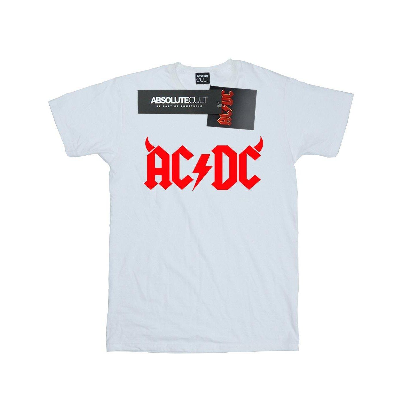 Image of Acdc Horns Logo Tshirt Damen Weiss L