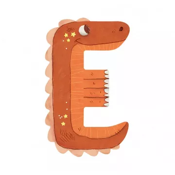 Holzbuchstaben E orange L'alphabet