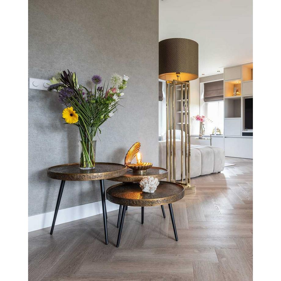 mutoni Couchtisch Luton gold 54x54 (3er-Set)  