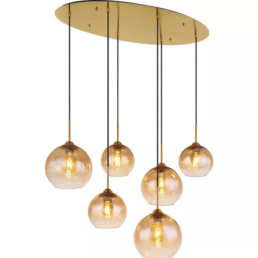 mutoni light – Hängeleuchte Jamessa Metall messing matt 6xE27, One Size