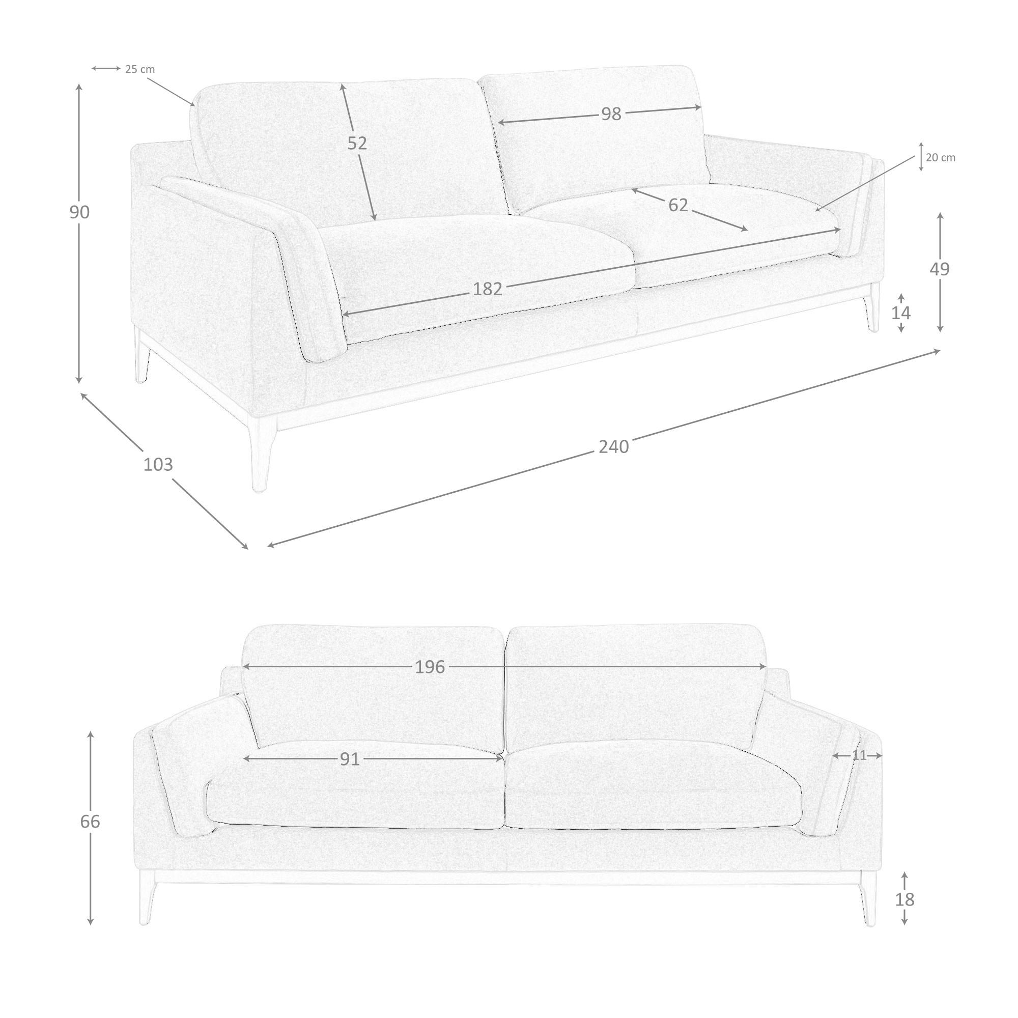 ANGEL CERDA 3-Sitzer-Sofa inem Stoff  