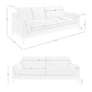 ANGEL CERDA 3-Sitzer-Sofa inem Stoff  