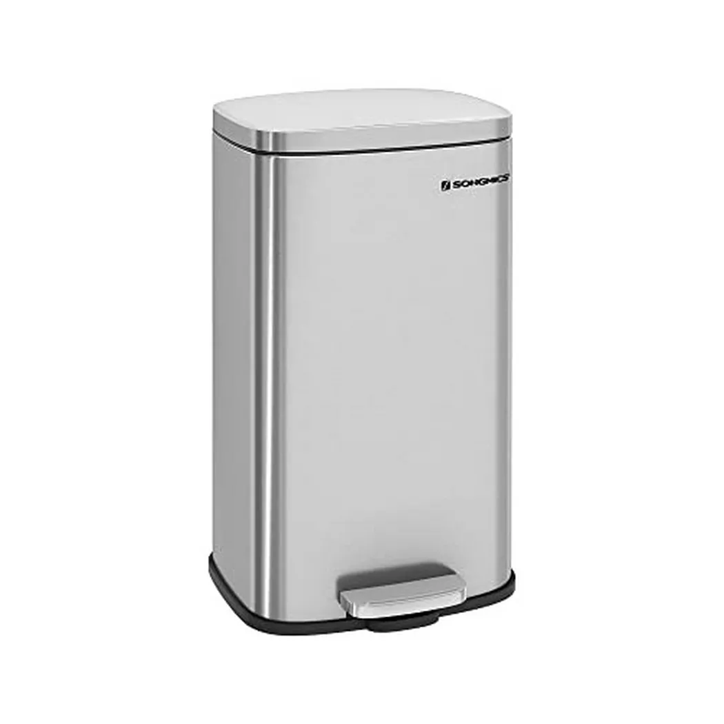 Pricenet – Freihändiger 30-Liter-Mülleimer aus Stahl mit doppeltem Öffnungsmechanismus, 63.5X132.5X54CM