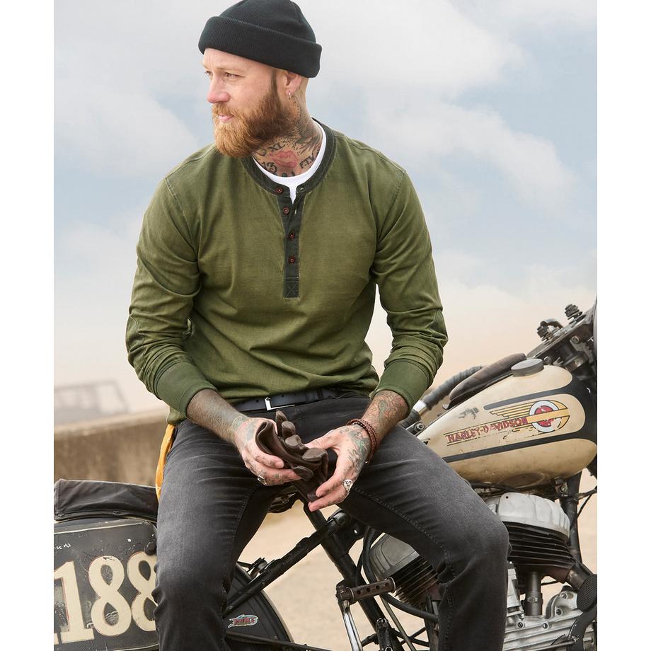 Joe Browns Henley Manches Longues Délavé Acide  