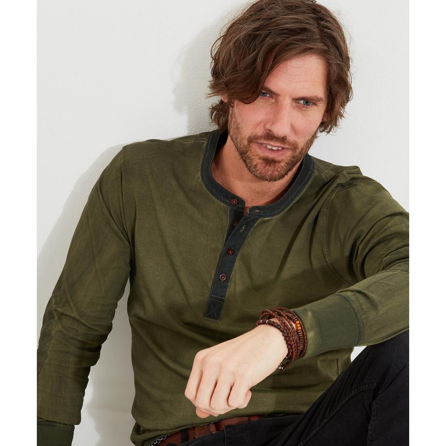 Joe Browns Henley Manches Longues Délavé Acide  