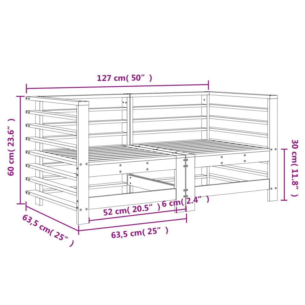 VidaXL Canapé d'angle de jardin bois de pin  