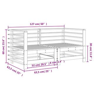 VidaXL Canapé d'angle de jardin bois de pin  