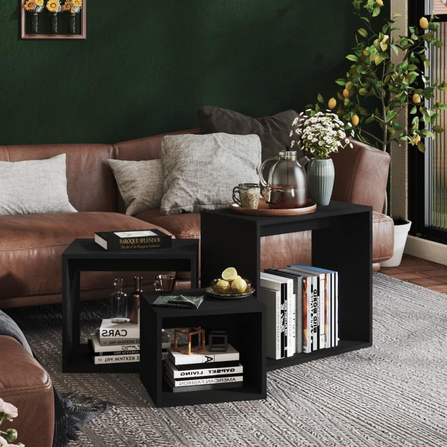 VidaXL Table gigogne bois d'ingénierie  