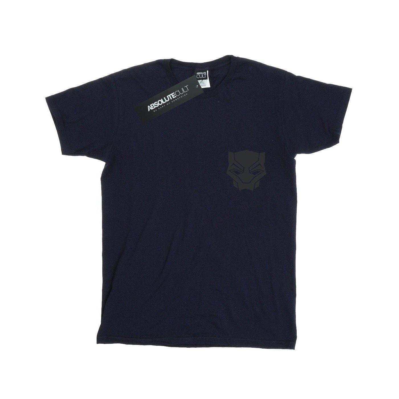 Image of Black Panther Black On Black Chest Print Tshirt Unisex Marine 116
