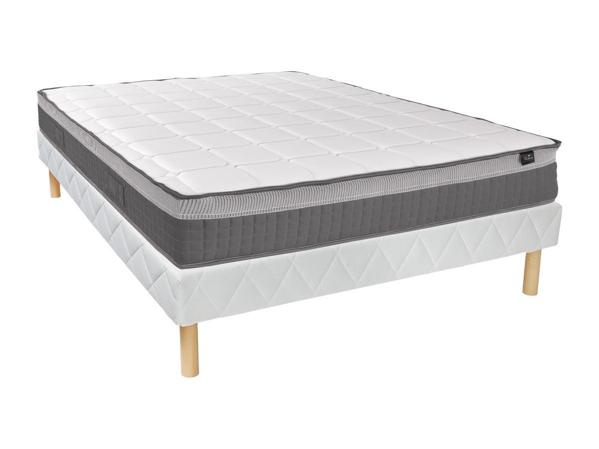 Image of Set aus Bettgestell & Taschenfederkernmatratze - 160 x 200 cm - 7 Zonen - Memory Schaum - Stärke 29 cm - MONTAIGNE von PALACIO Set aus Bettgestell & Taschenfederkernmatratze - 160 x 200 cm - 7 Zonen - Memory Schaum - Stärke 29 cm - MONTAIGNE von PALACIO