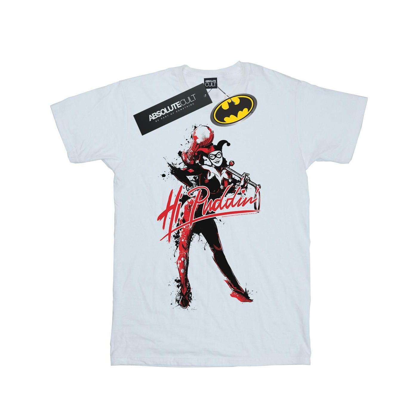 Image of Harley Quinn Hi Puddin Tshirt Herren Weiss 4XL