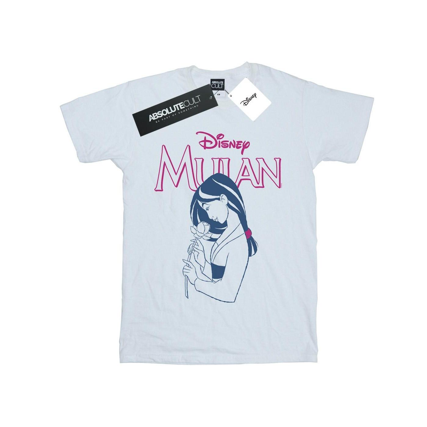 Image of Mulan Magnolia Line Tshirt Unisex Weiss 128