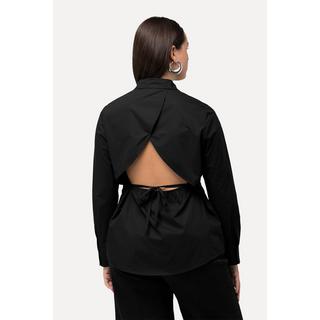 Ulla Popken  Blusa con Paper Touch, apertura sul retro, collo alto e maniche lunghe 