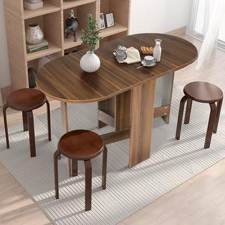 Northix Table pliante table de balcon ronde table de jardin pliante bois marron  