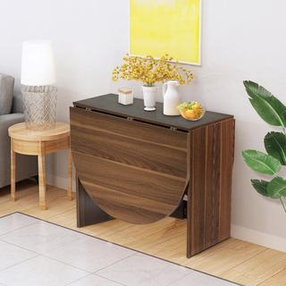 Northix Table pliante table de balcon ronde table de jardin pliante bois marron  