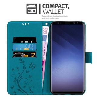 Cadorabo  Housse compatible avec Samsung Galaxy S9 PLUS - Coque de protection au design floral avec fermeture magnétique, fonction de support et emplacements pour cartes 