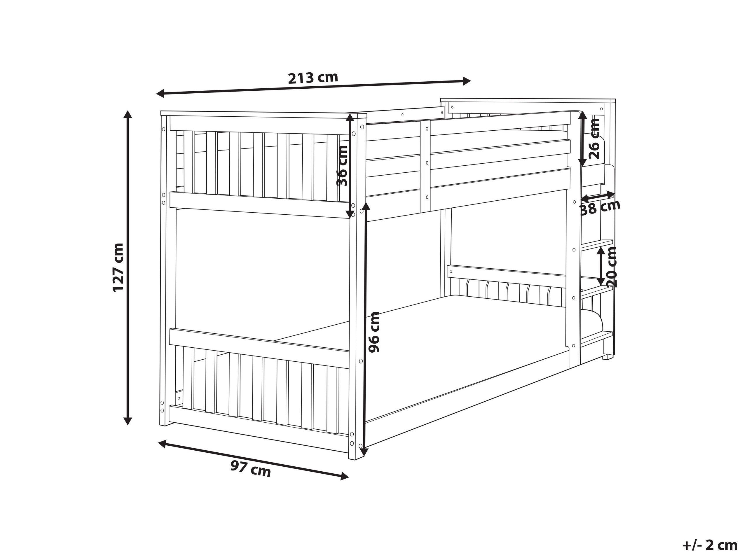 Beliani Letto a castello en Legno di caucciù Scandinavo LAZER  