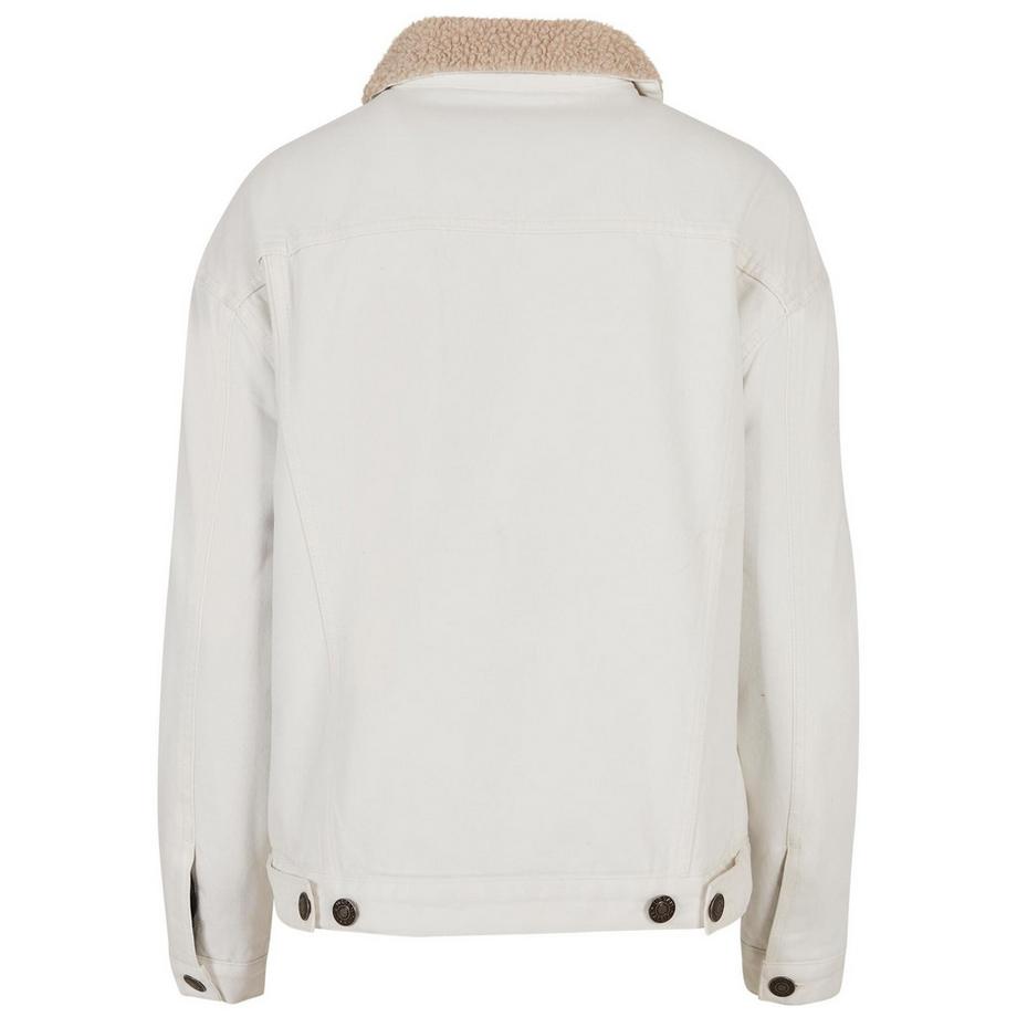 URBAN CLASSICS Oversize Jeansjacke mit Sherpa Kragen  