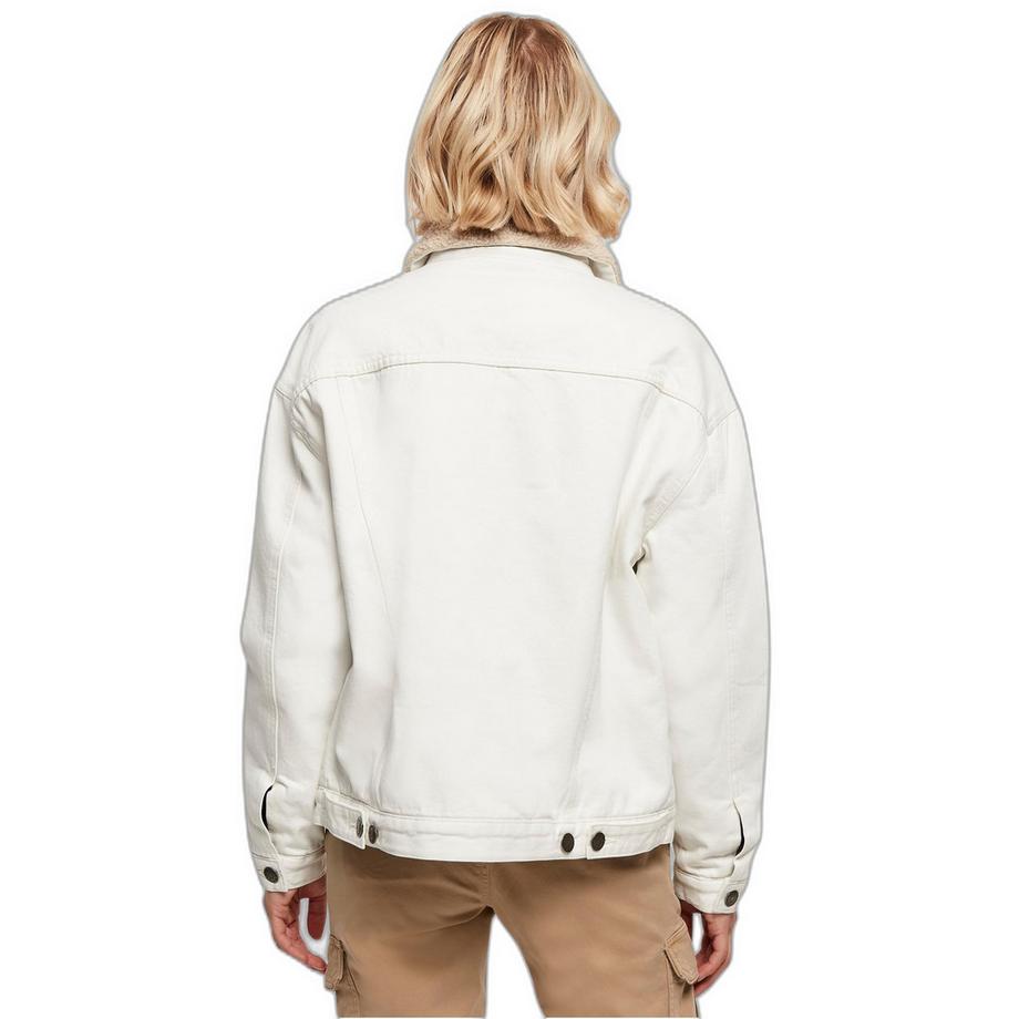 URBAN CLASSICS Oversize Jeansjacke mit Sherpa Kragen  
