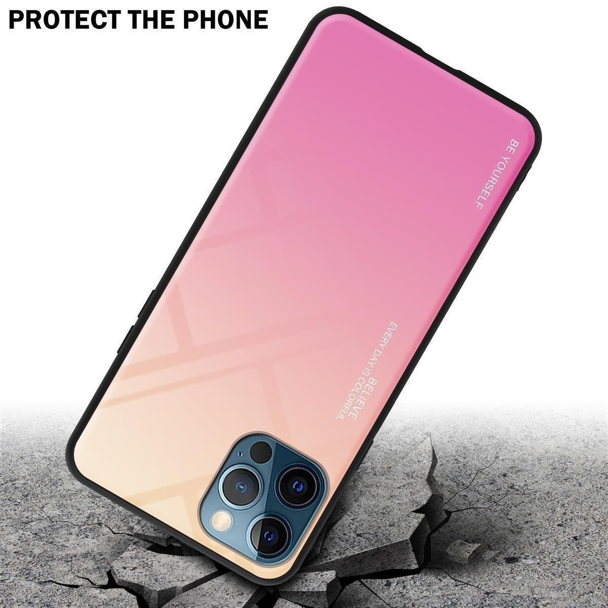 Cadorabo  Housse compatible avec Apple iPhone 12 PRO MAX - Coque de protection bicolore en silicone TPU et dos en verre trempé 