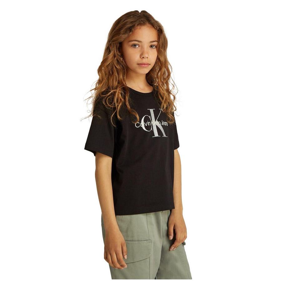 Calvin Klein  Maglietta Logo Glitterato Girocollo Ragazze 