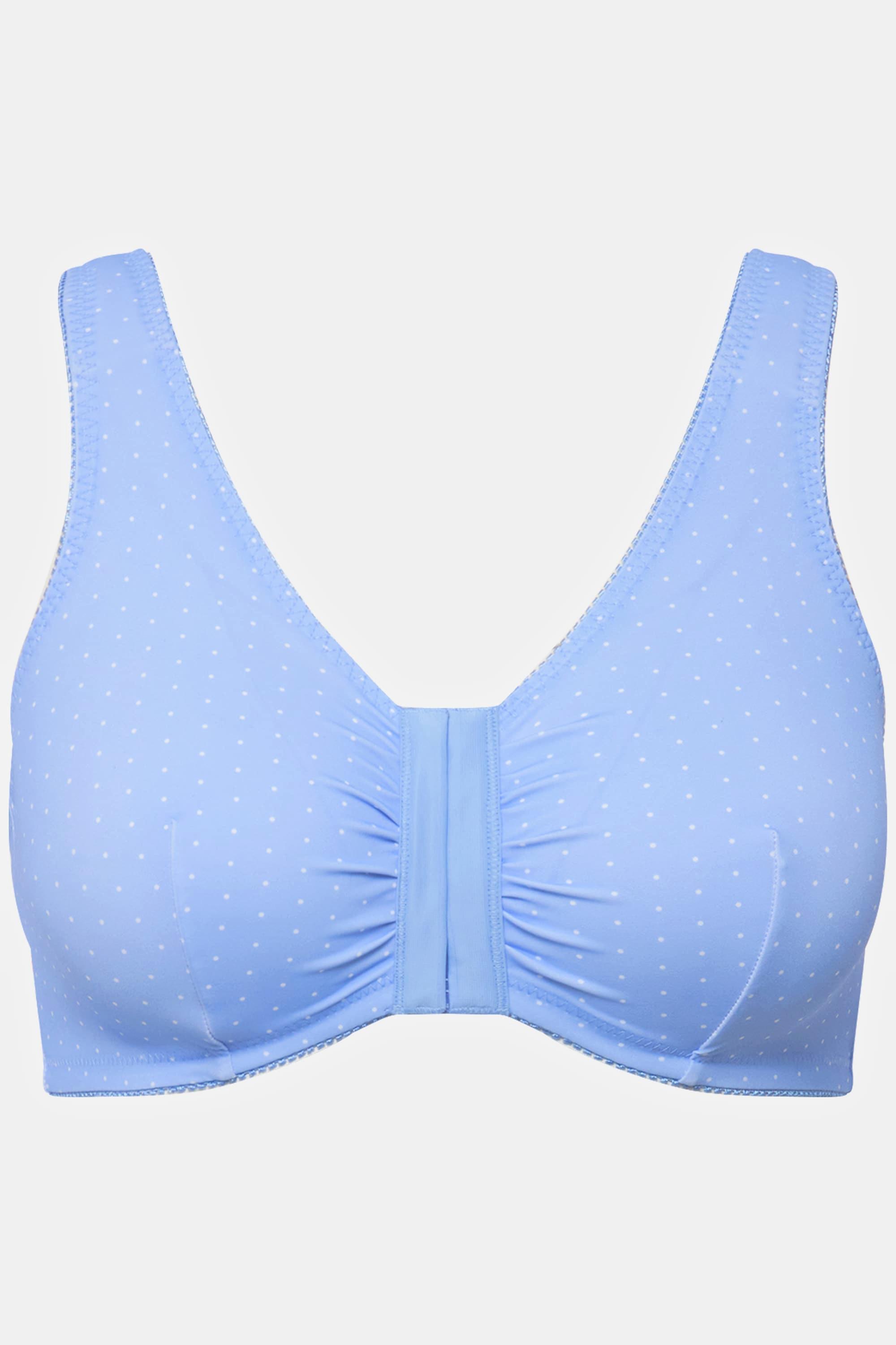 Ulla Popken  Brassière à pois en microfibre, fermeture à l'avant - bonnet C-D 