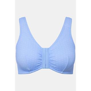 Ulla Popken  Brassière à pois en microfibre, fermeture à l'avant - bonnet C-D 