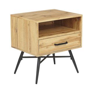 Beliani Nachttisch mit 1 Schublade aus MDF-Platte Modern LUBOCK  