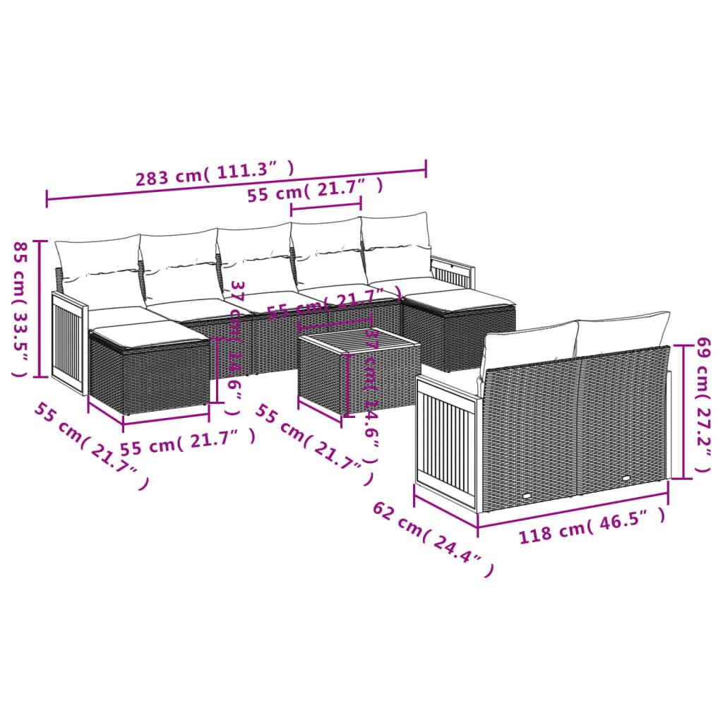 VidaXL Ensemble de canapés de jardin rotin synthétique  