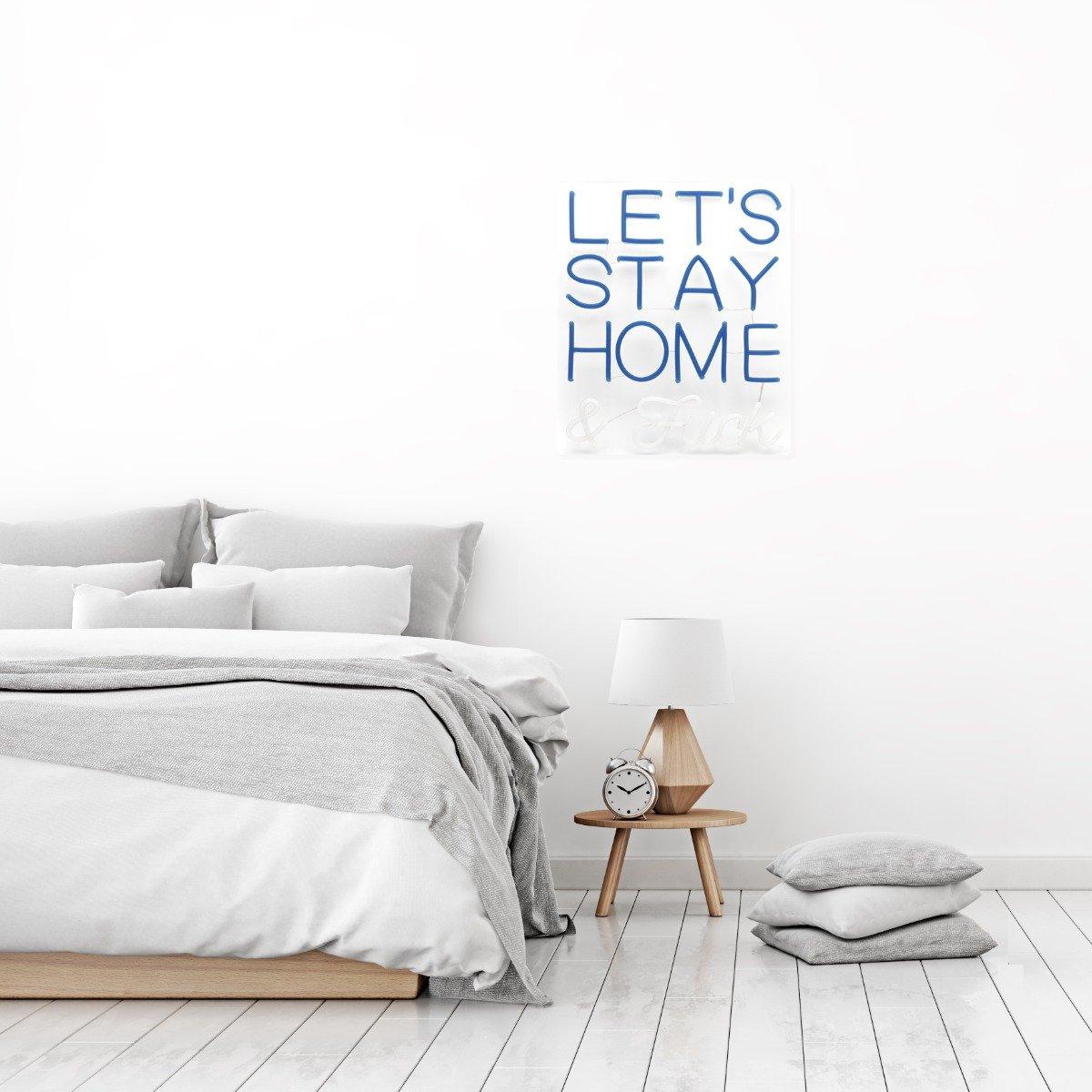 Locomocean LED Wandneon - Lets Stay Home and F*ck blau  