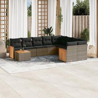 VidaXL set divano da giardino Polirattan  