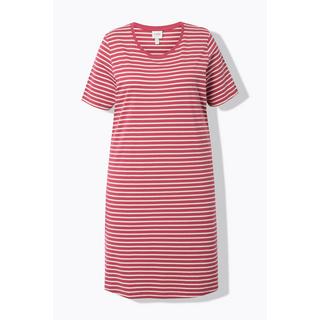 Ulla Popken Camicia da notte a righe girocollo mezza manica  