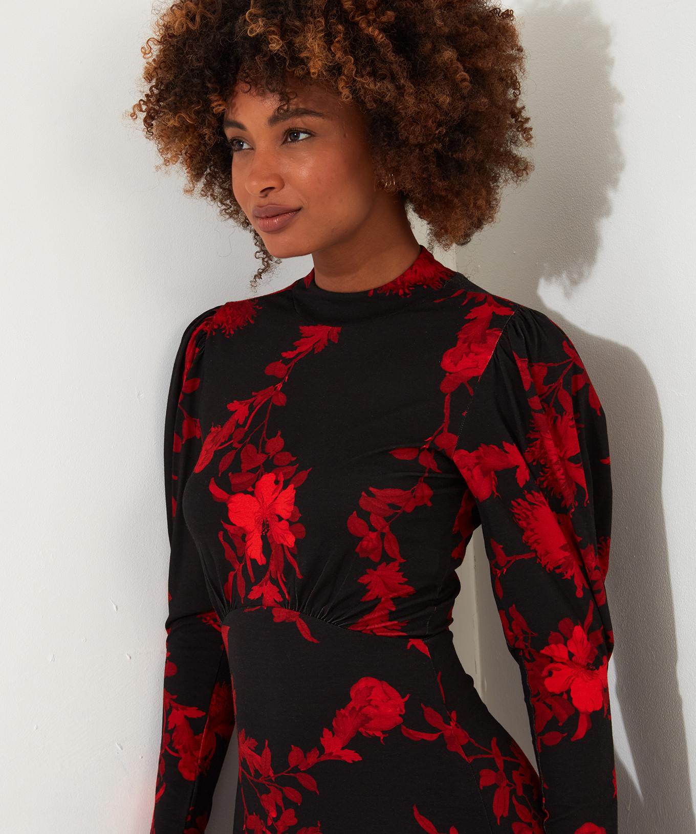 Joe Browns  PETITE Robe Jersey Florale Col Montant 