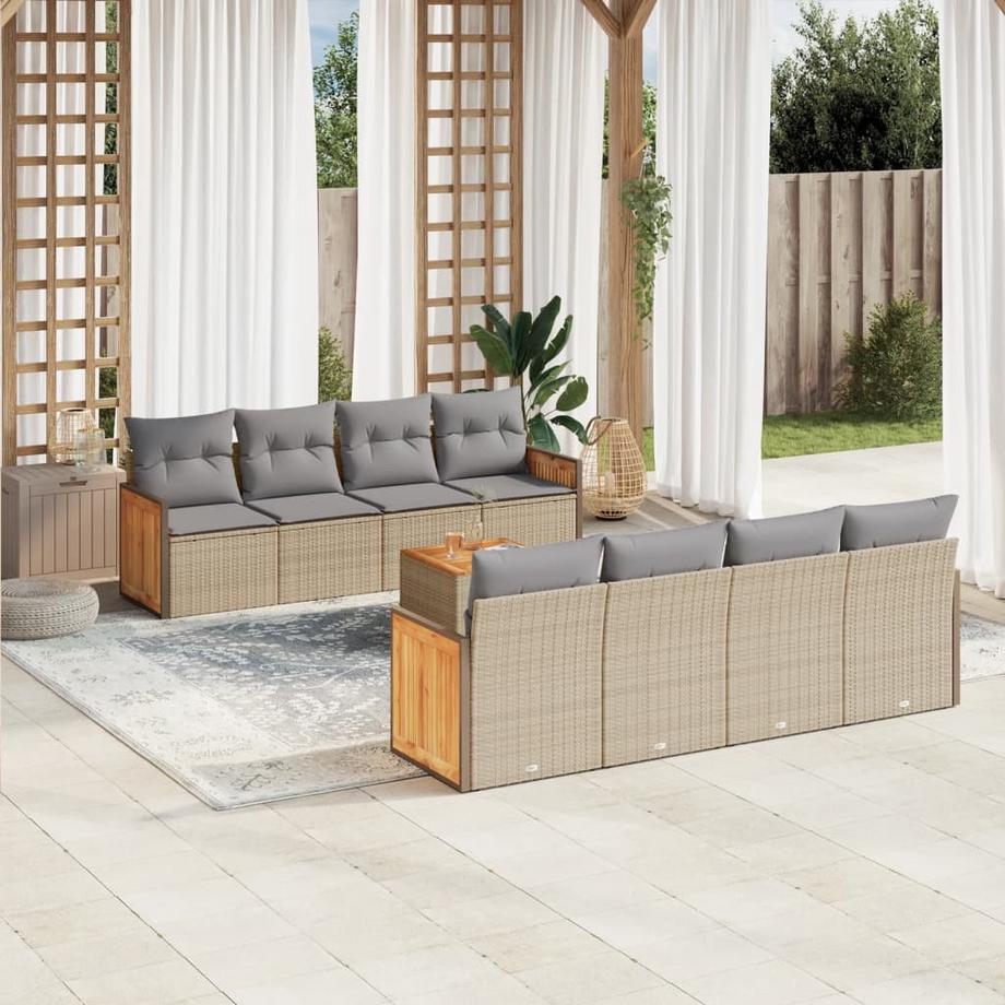 VidaXL Ensemble de canapés de jardin rotin synthétique  