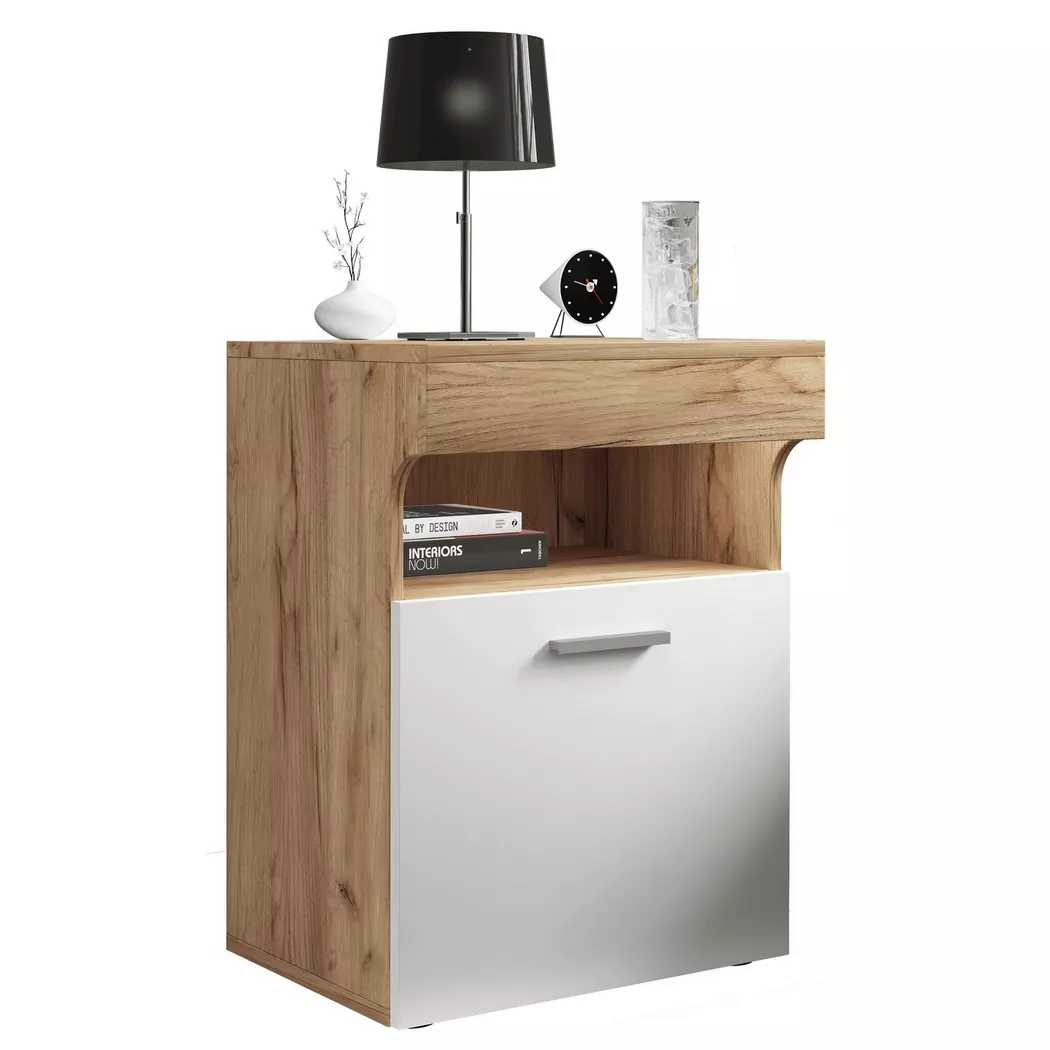 VCM - Table de nuit Table d'appoint Tiroir Console Boxspring Table de nuit Slepal M, One Size, Multicolor