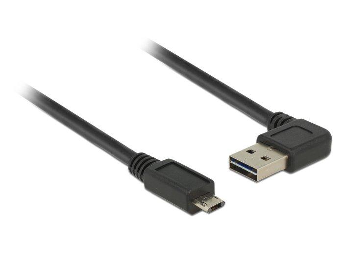 DeLock  0.5m, USB2.0-A/USB2.0 Micro-B cavo USB 0,5 m USB A Micro-USB B Nero 