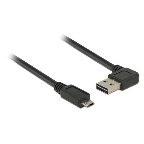 DeLock  0.5m, USB2.0-A/USB2.0 Micro-B cavo USB 0,5 m USB A Micro-USB B Nero 