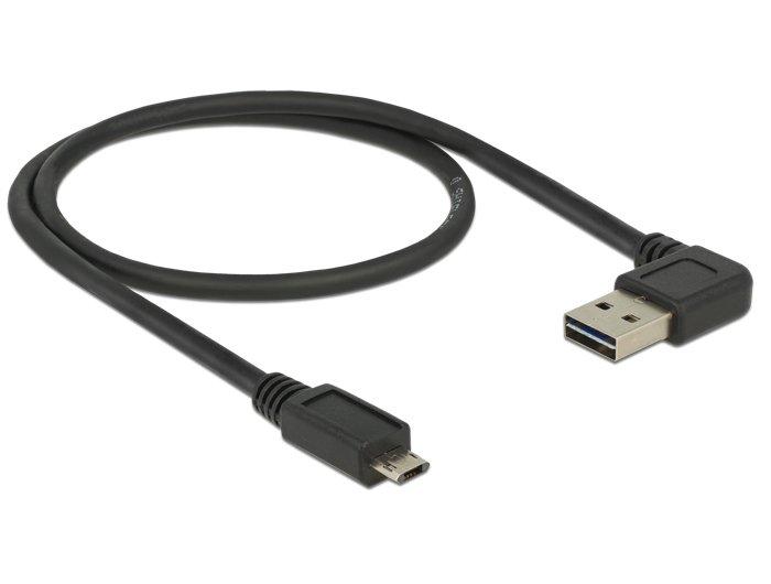 DeLock  0.5m, USB2.0-A/USB2.0 Micro-B cavo USB 0,5 m USB A Micro-USB B Nero 