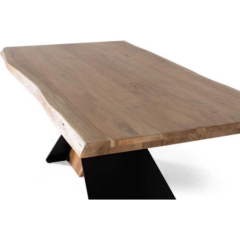 mutoni Table de salle à manger Line en acacia naturel 200  
