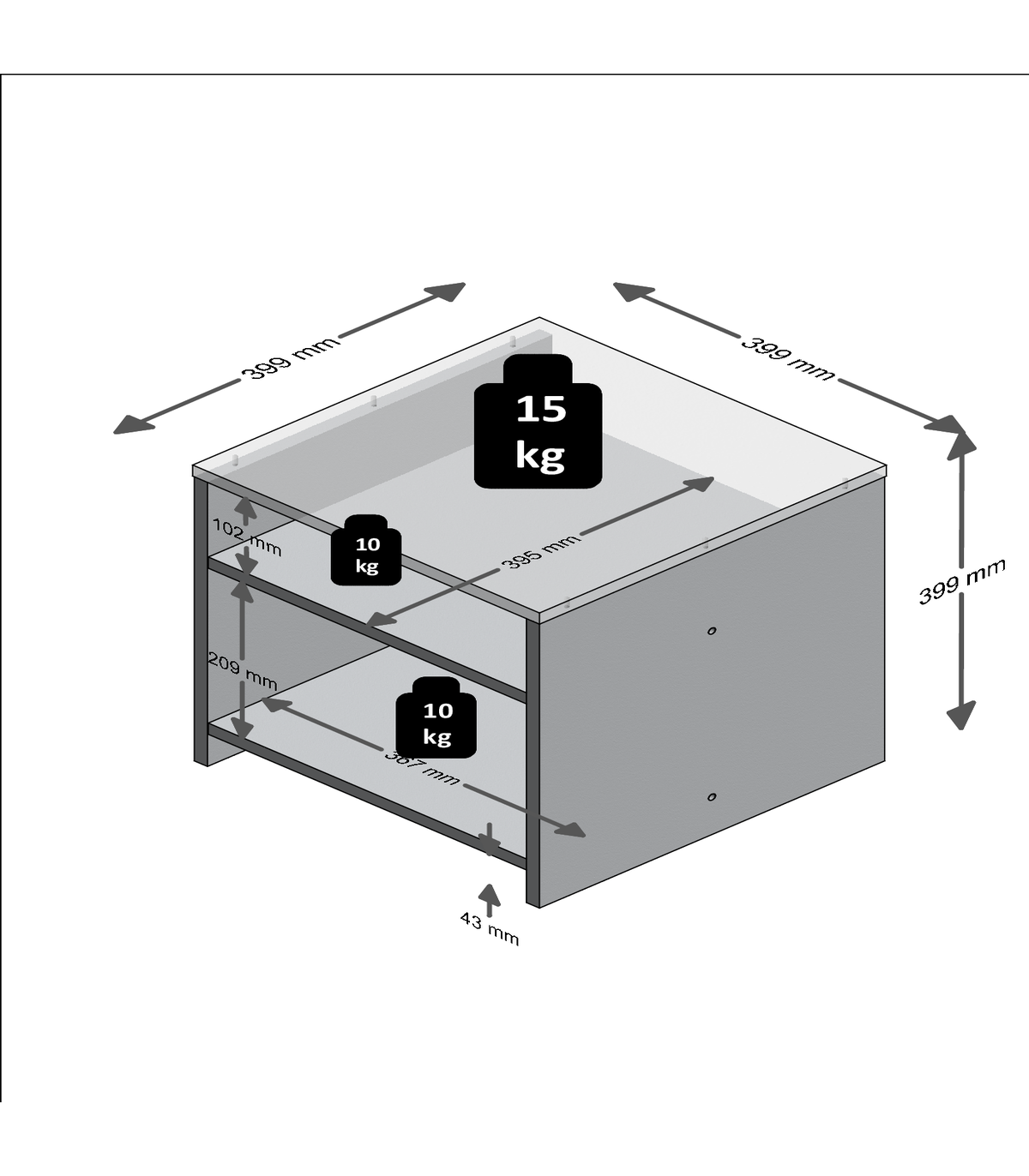 Calicosy Table d'Appoint 1 Étagère - Lund  