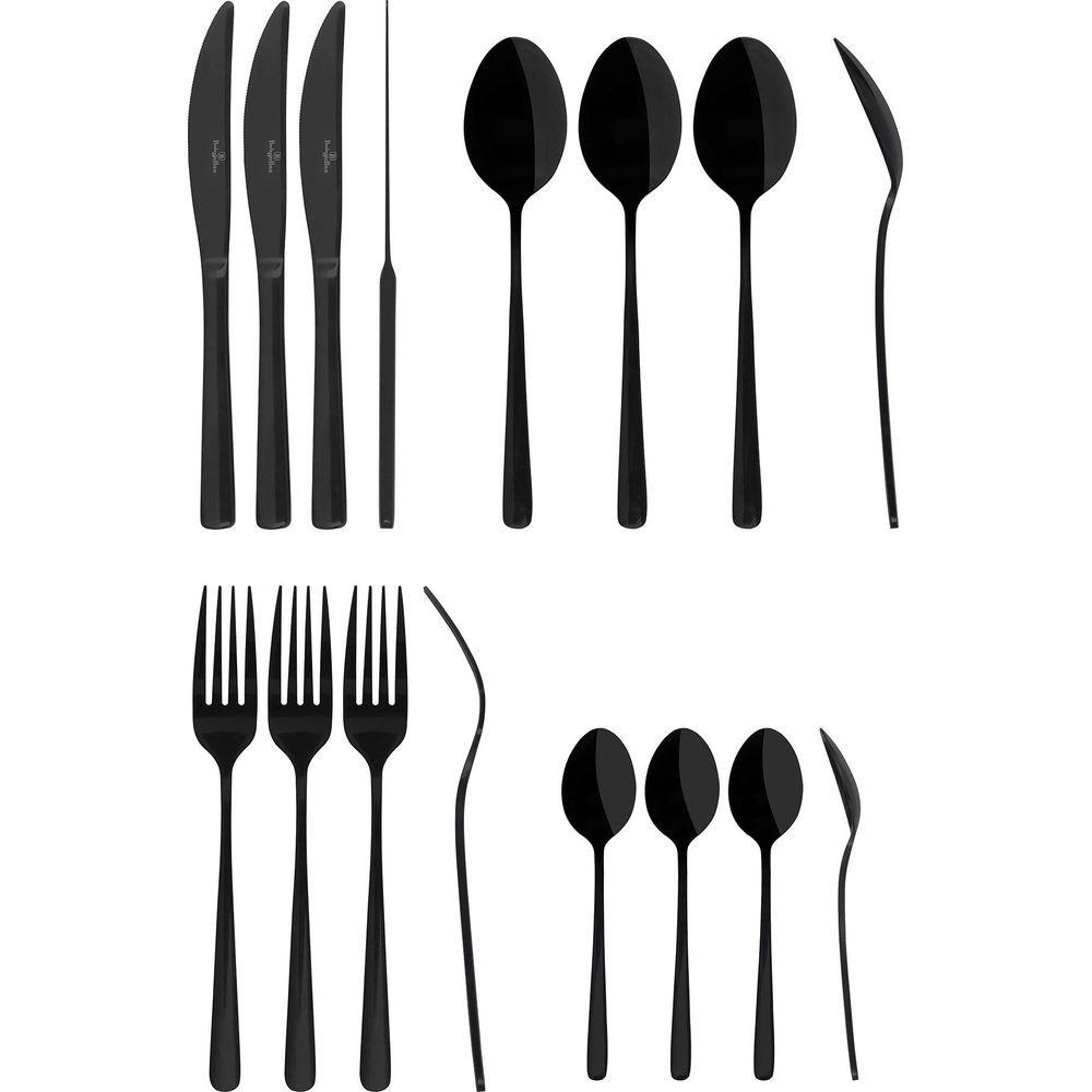 Berlinger Haus 16-teiliges Besteckset Black Silver Collection  